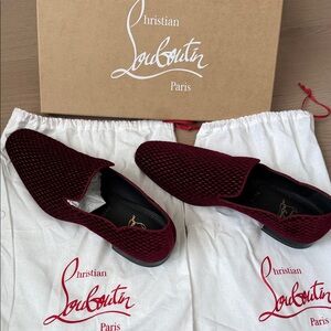 Christian Louboutin Men's loafers Style: Dandy Chick - Color: Bordeaux - Size:42